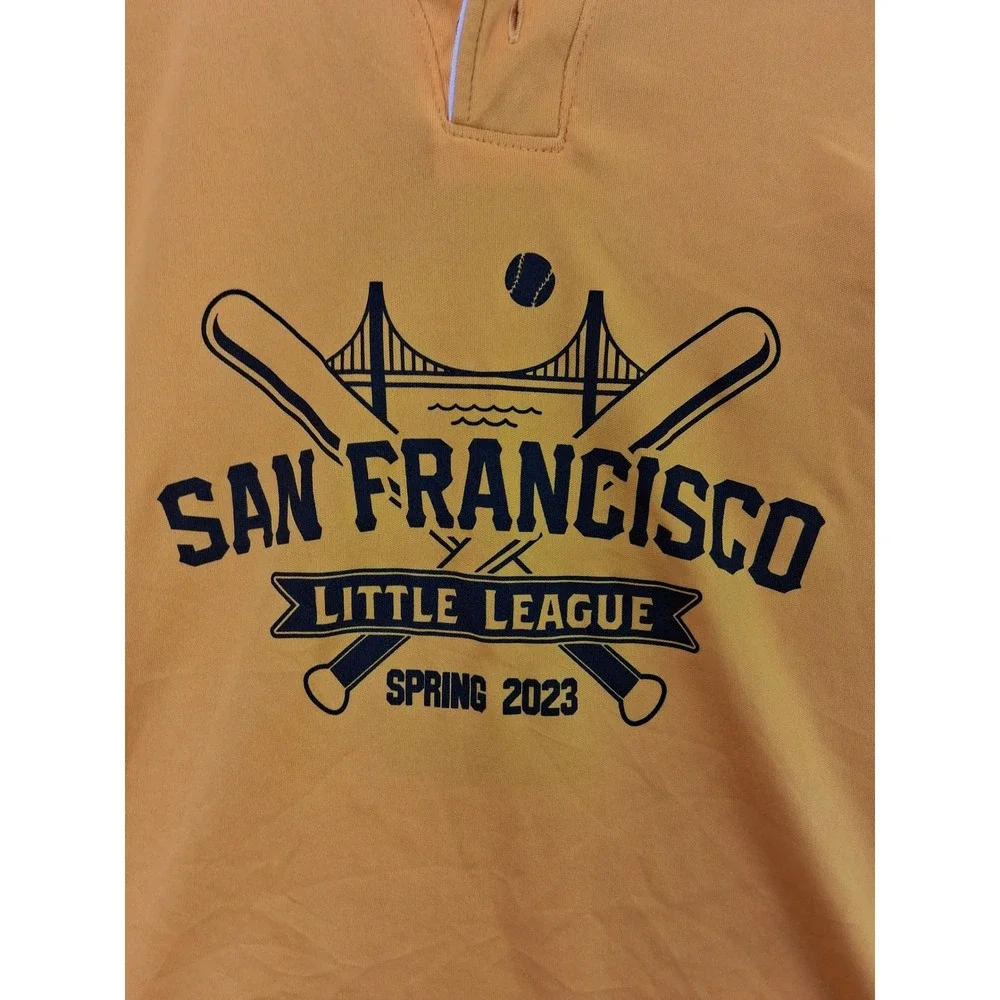 Alleson Athletic San Francisco Little League Jersey Youth S Yellow Baseball T